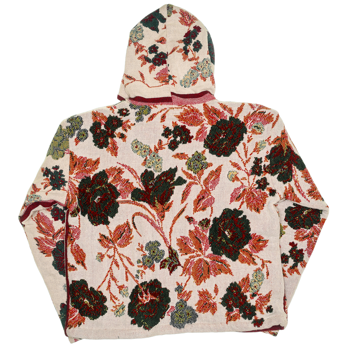 Cream Floral Double Tapestry Zip Through