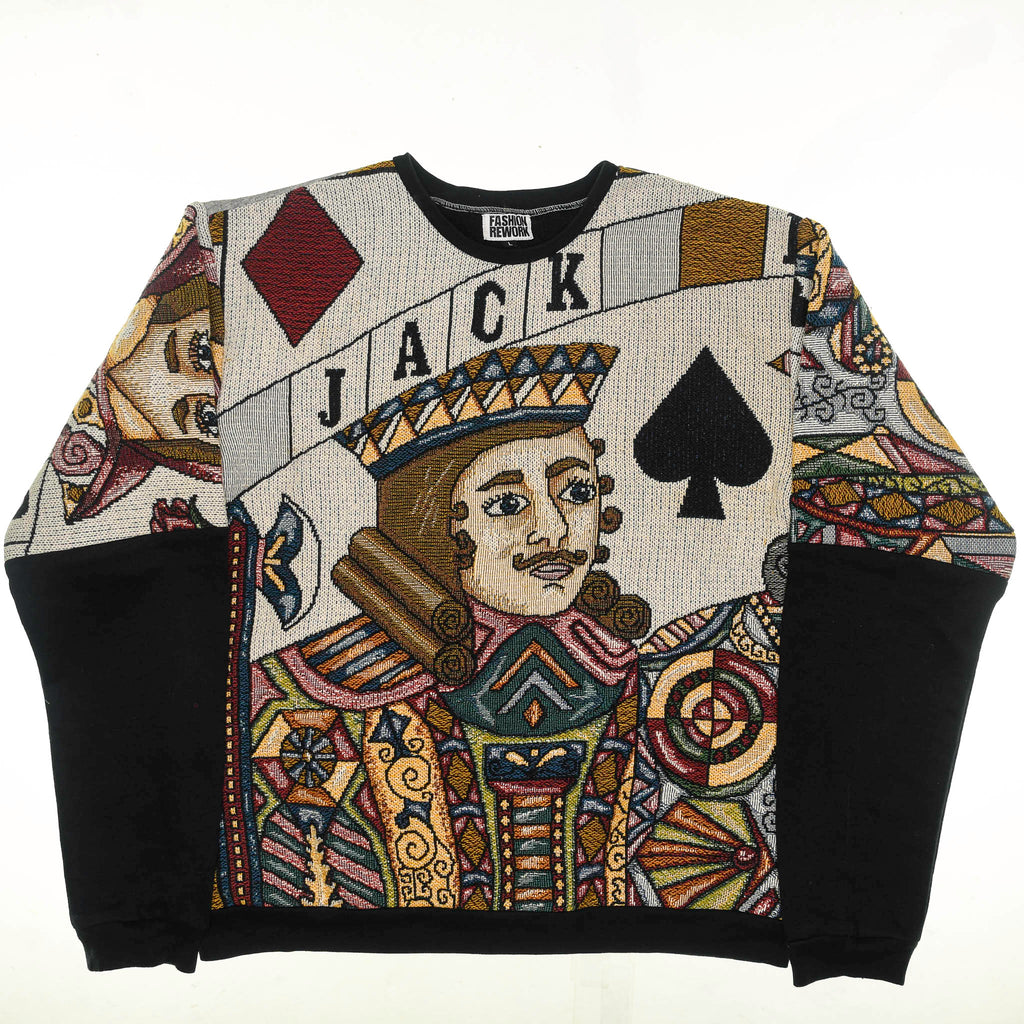 Jack Face Card Full Tapestry Panel Pullover