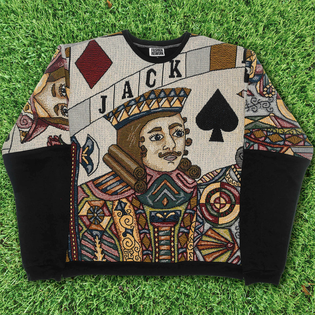 Jack Face Card Full Tapestry Panel Pullover