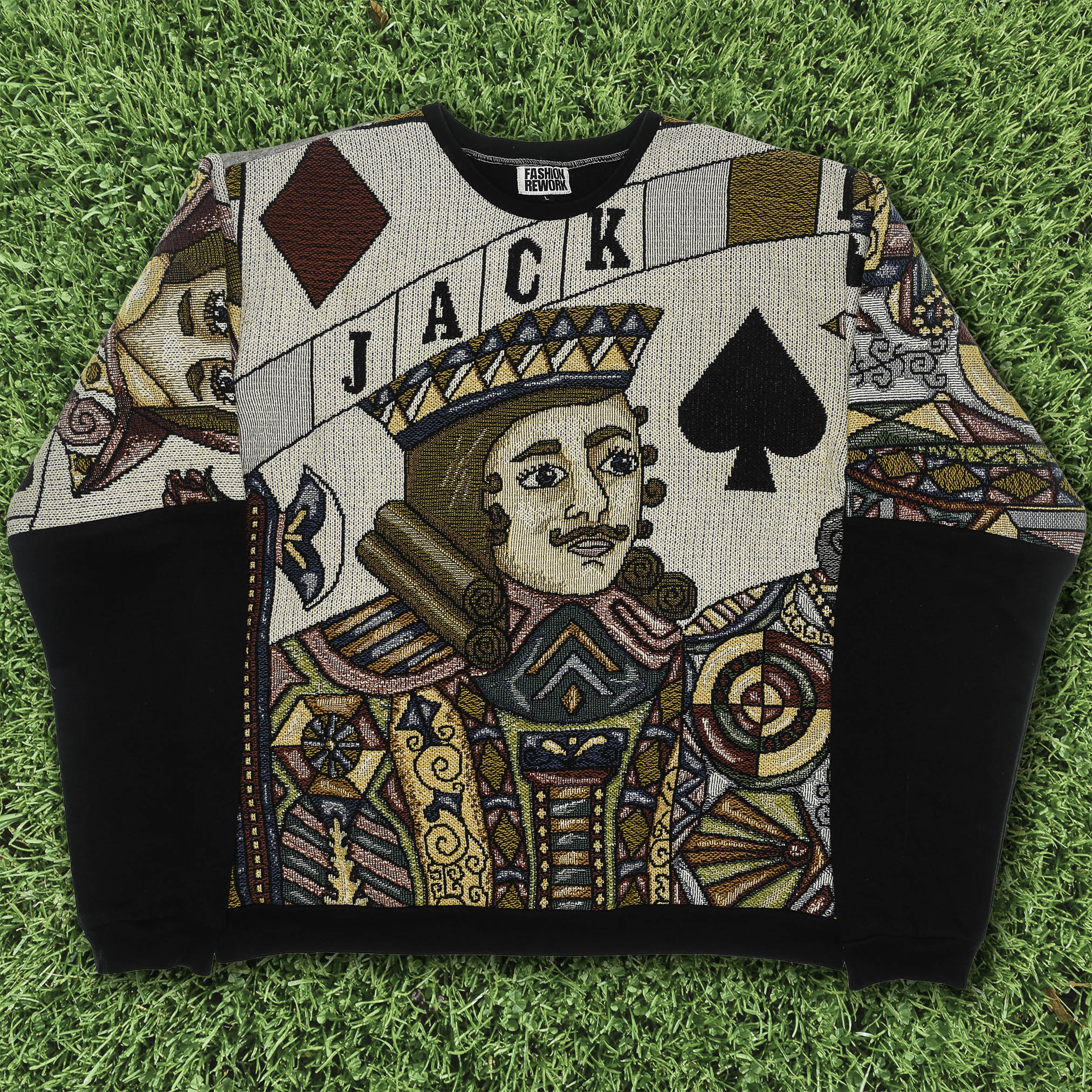 Jack Face Card Full Tapestry Panel Pullover