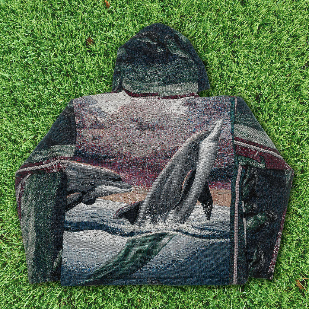 Dolphin Pod Double Tapestry Zip Coat