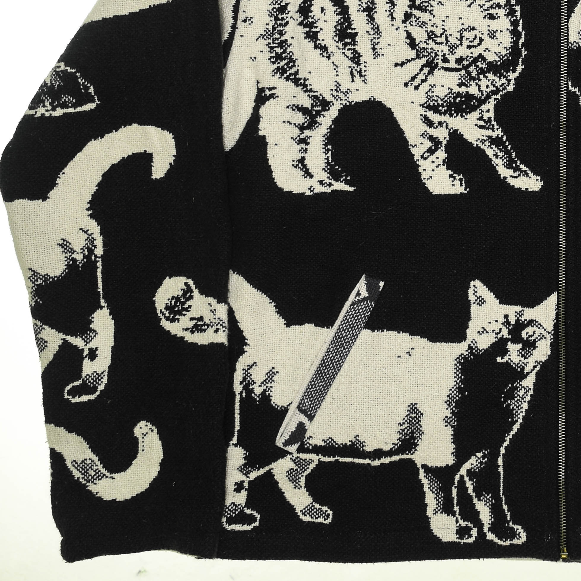Cat Black Full Tapestry Zip Through
