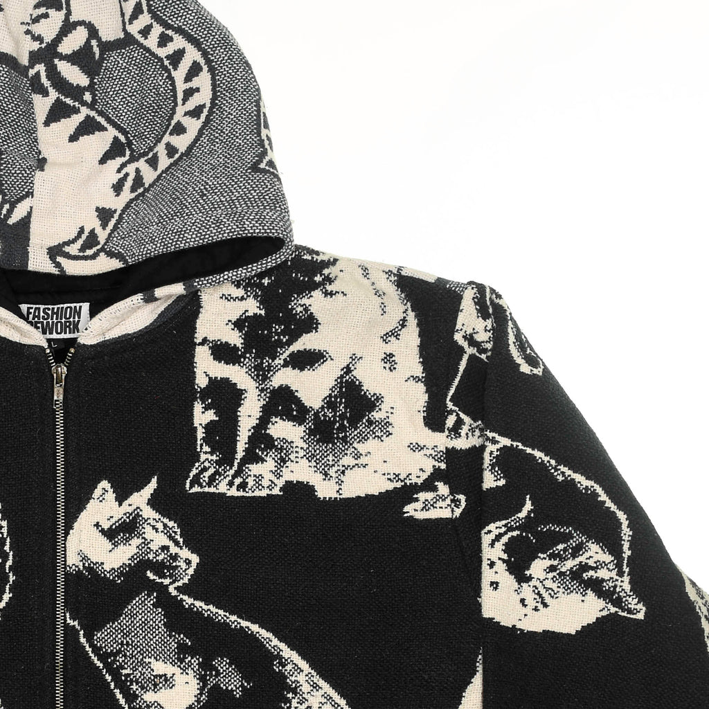 Cat Black Full Tapestry Zip Through