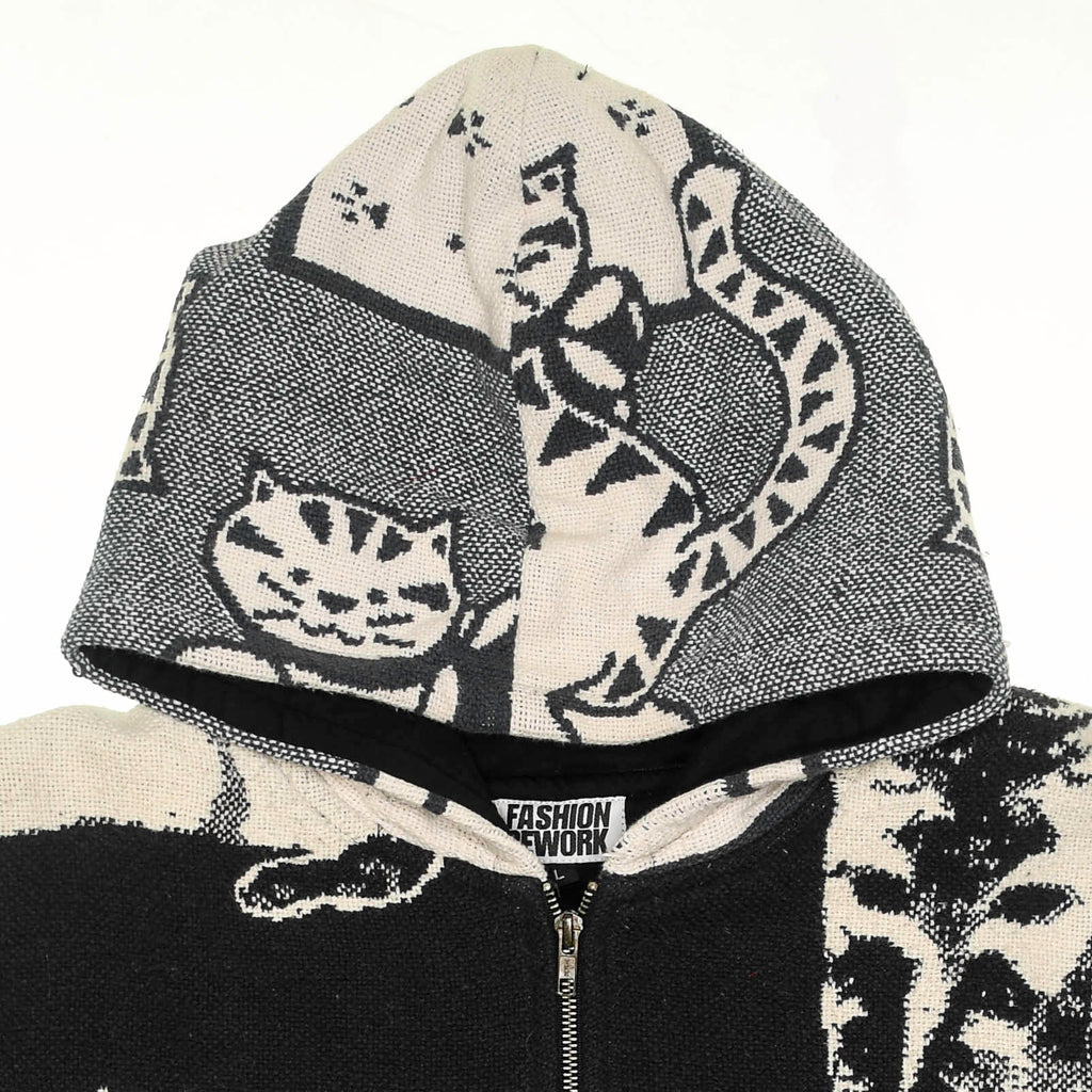 Cat Black Full Tapestry Zip Through