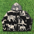 Cat Black Full Tapestry Zip Through
