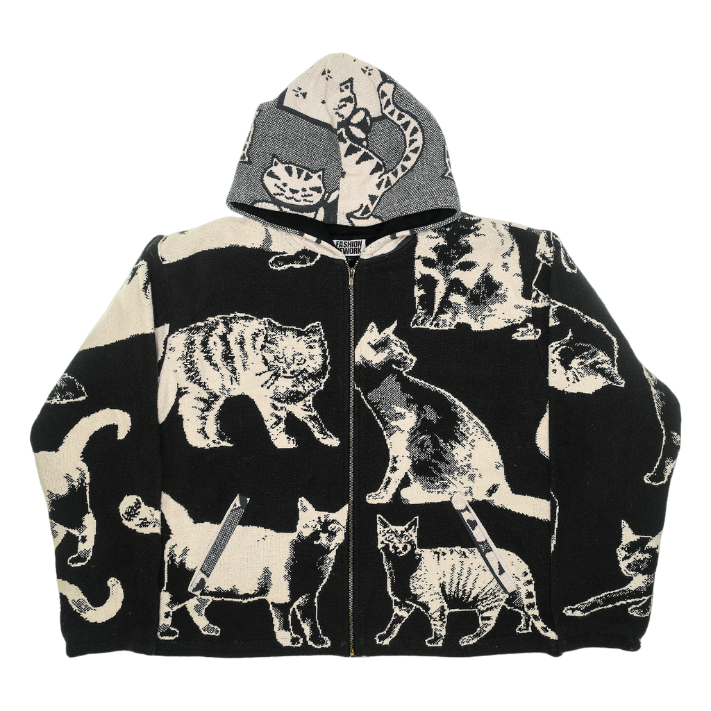 Black Cat Double Tapestry Zip Through