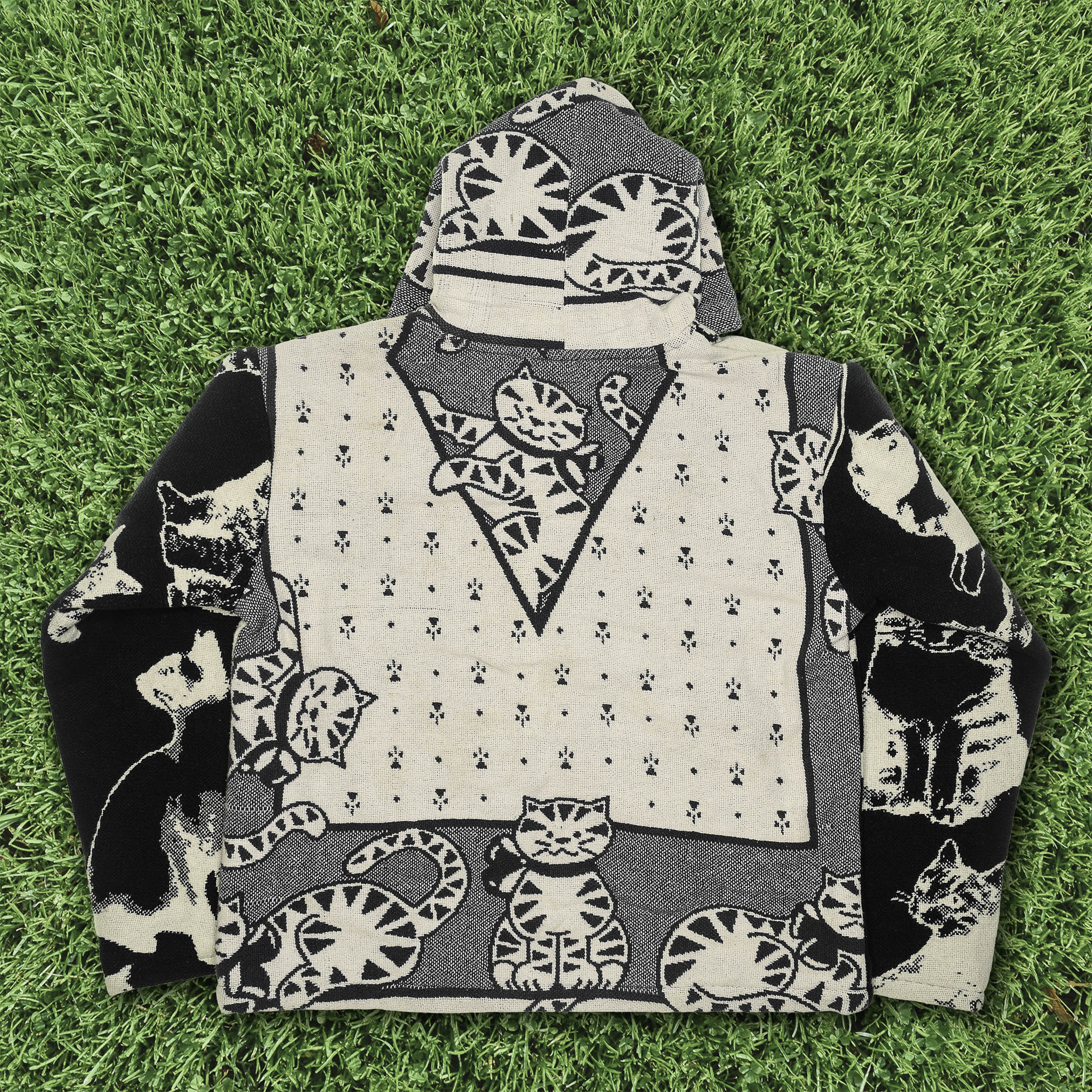 Cat Black Full Tapestry Zip Through