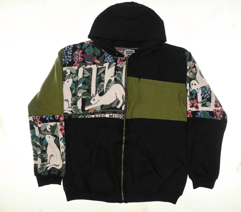 Garden Cats Patchwork Tapestry Zip Up