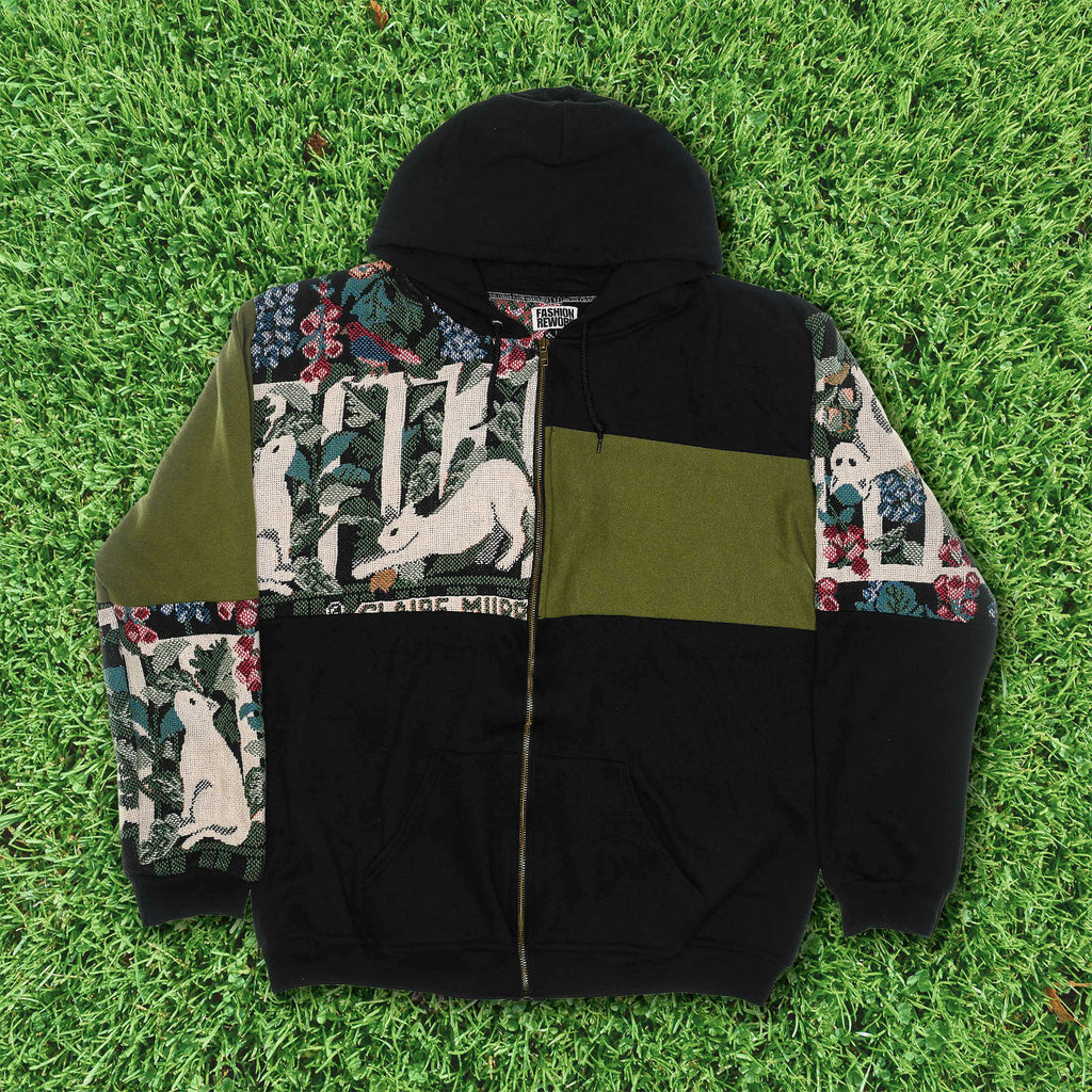 Garden Cats Patchwork Tapestry Zip Up