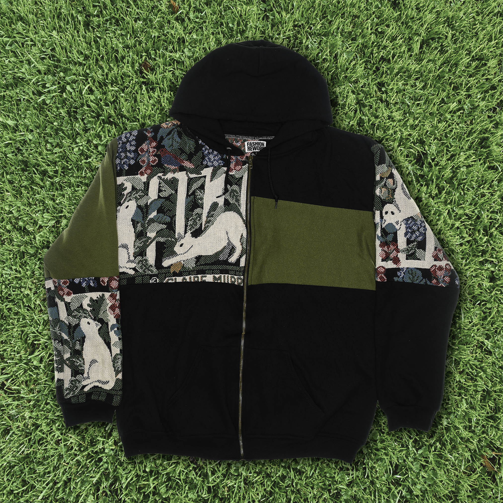Garden Cats Patchwork Tapestry Zip Up