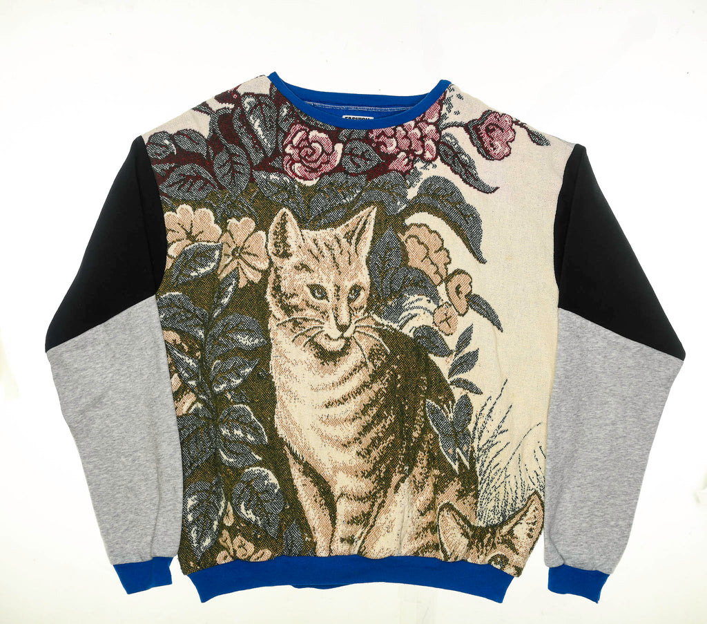 Cat in the Garden Tapestry Panel Pullover