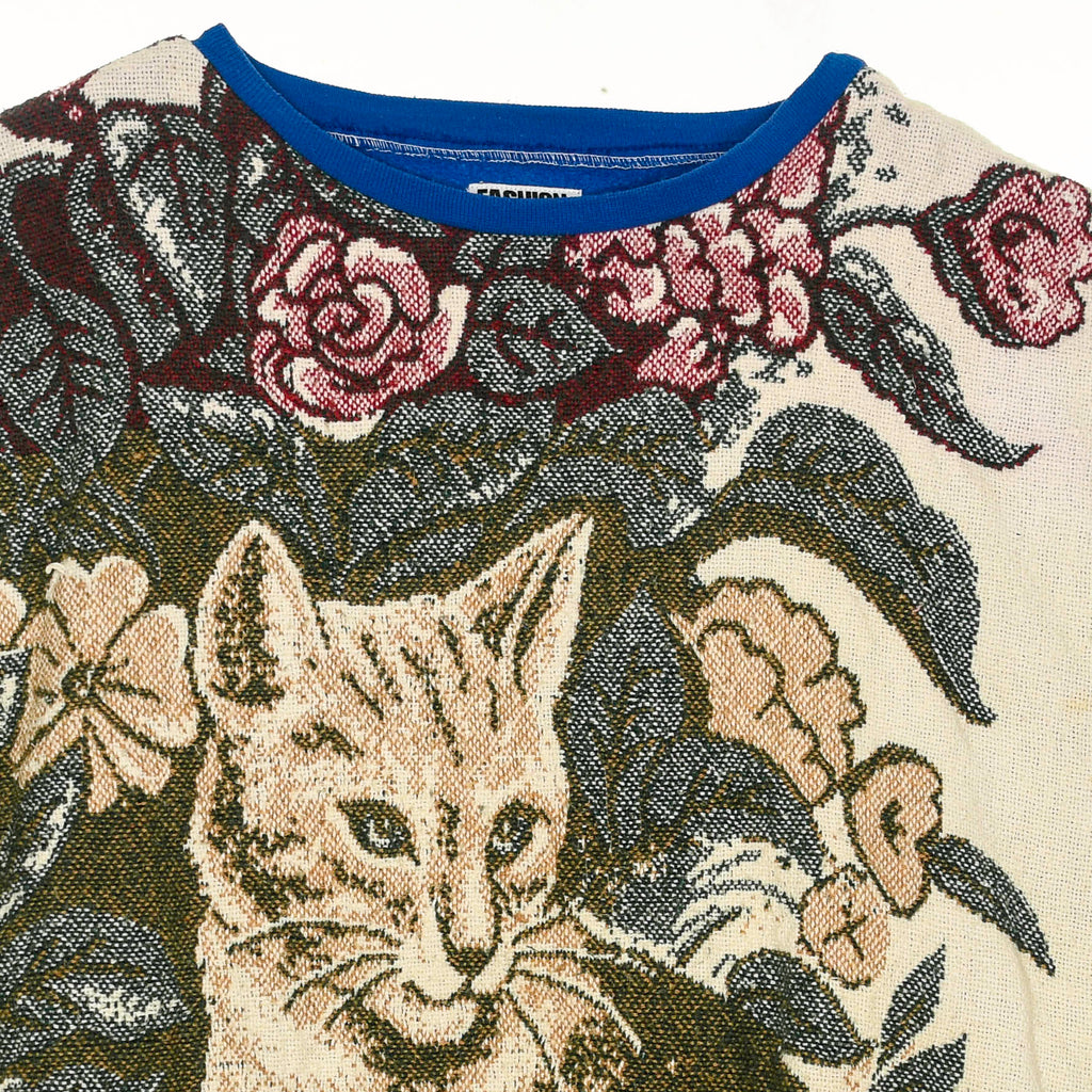 Cat in the Garden Tapestry Panel Pullover