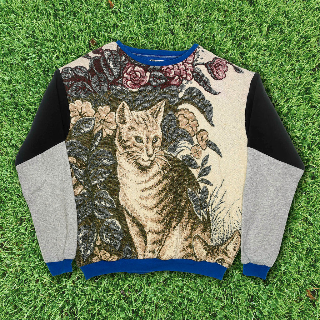 Cat in the Garden Tapestry Panel Pullover
