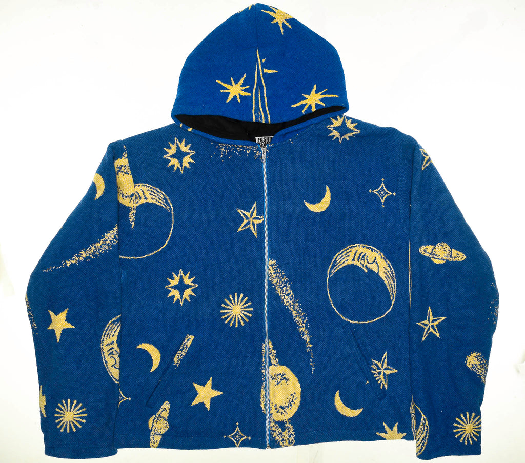Starry Sky & Planets Double Tapestry Zip Coat