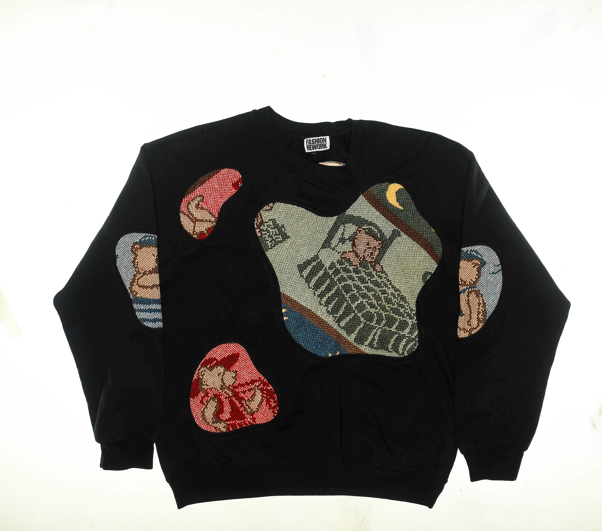 Teddy Bear Black Amoeba Tapestry Pullover