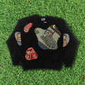 Teddy Bear Black Amoeba Tapestry Pullover
