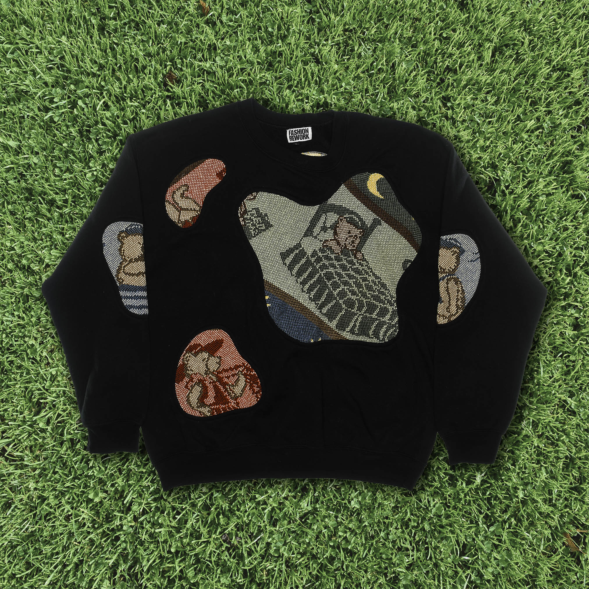 Teddy Bear Black Amoeba Tapestry Pullover
