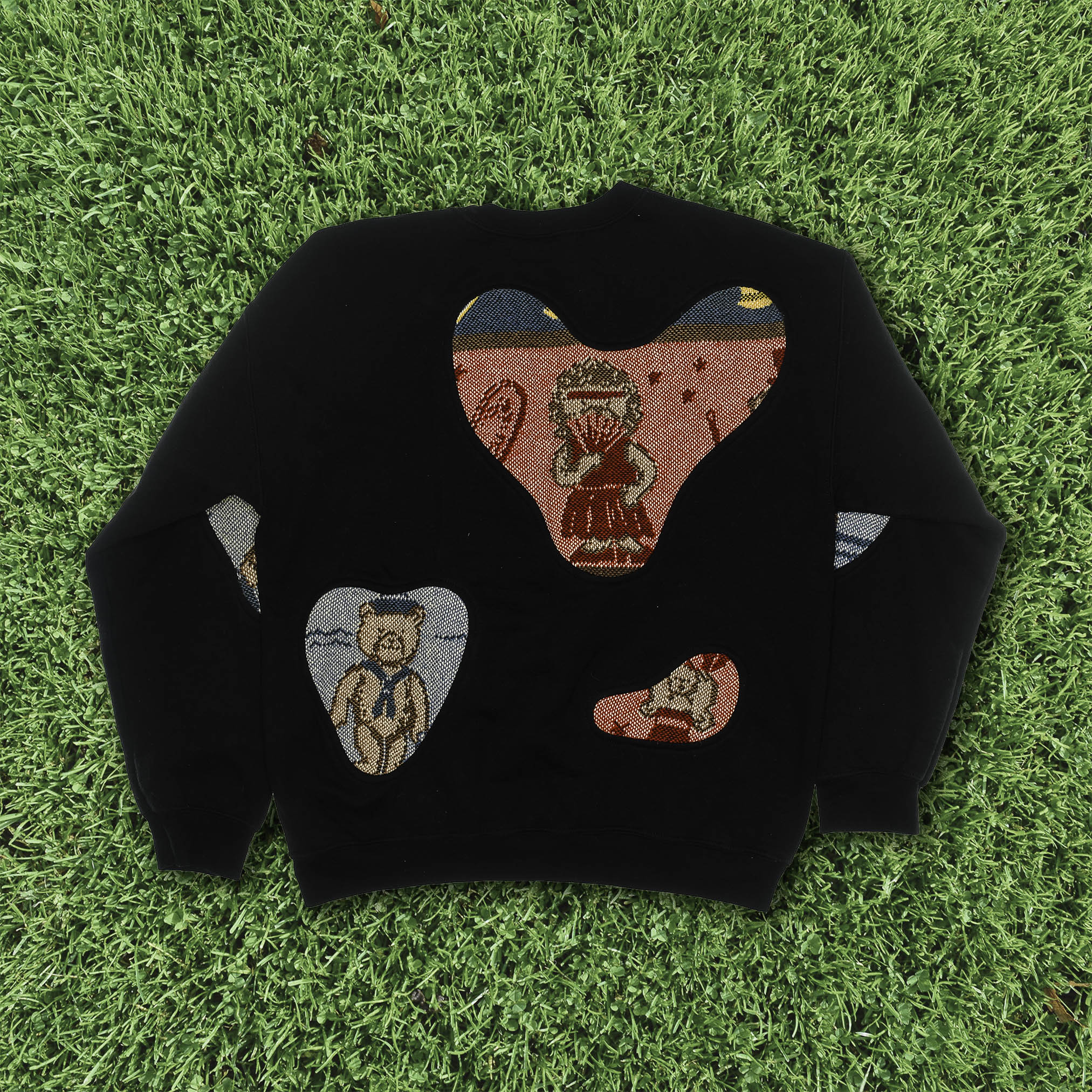 Teddy Bear Black Amoeba Tapestry Pullover