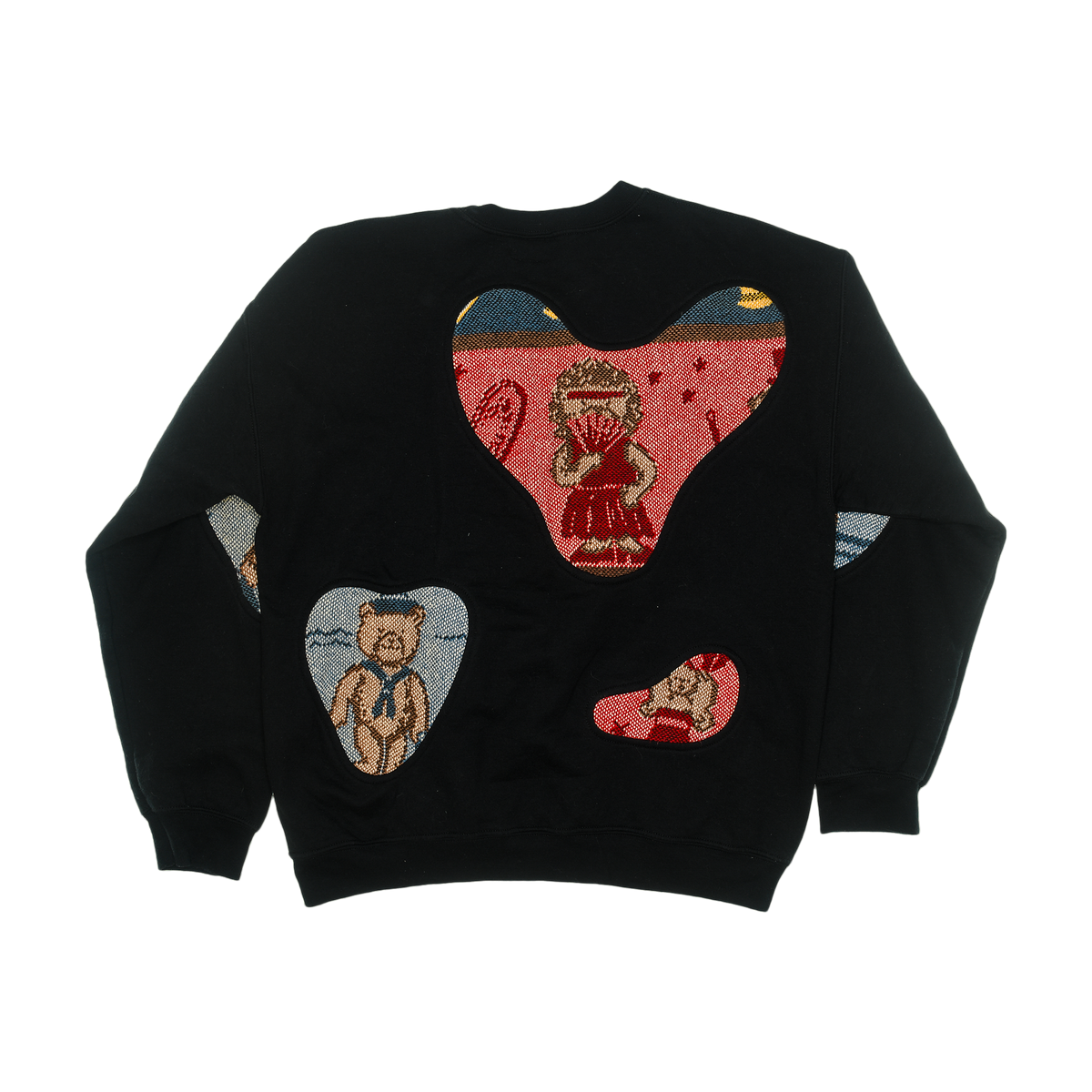 Teddy Bear Black Amoeba Tapestry Pullover