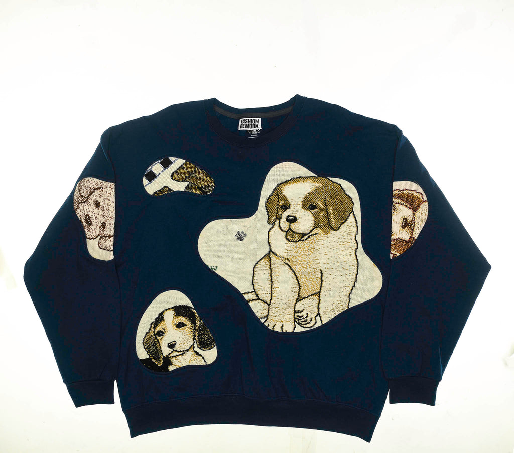 Vintage Puppy Amoeba Tapestry Pullover