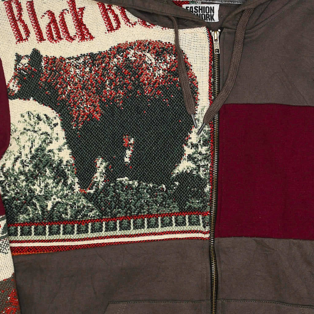 Wildlife Animals Patchwork Tapestry Zip Up