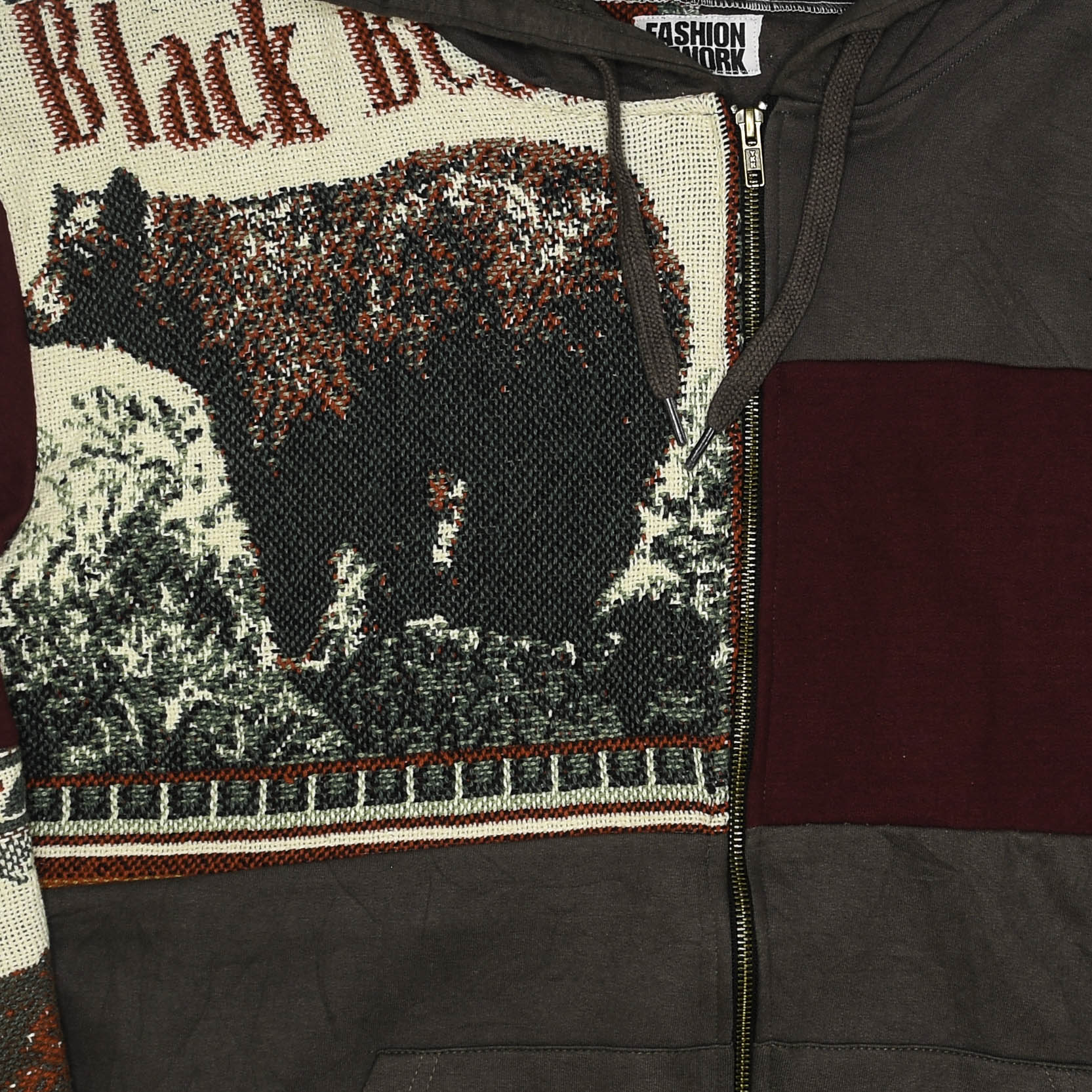 Wildlife Animals Patchwork Tapestry Zip Up