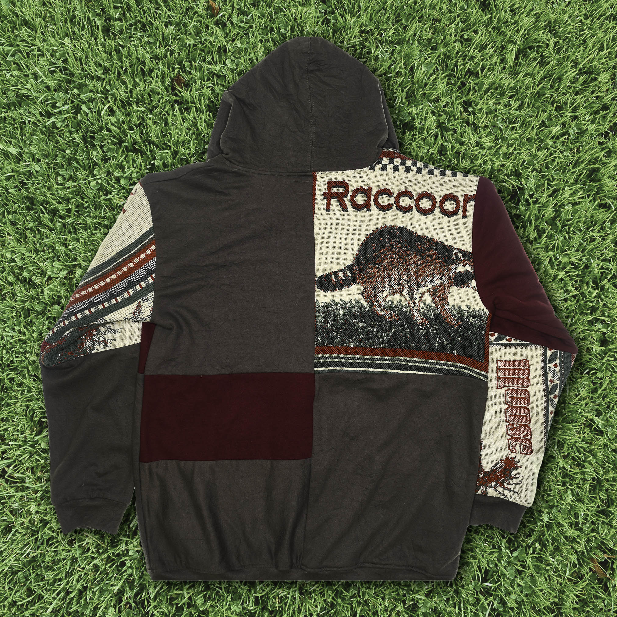 Wildlife Animals Patchwork Tapestry Zip Up