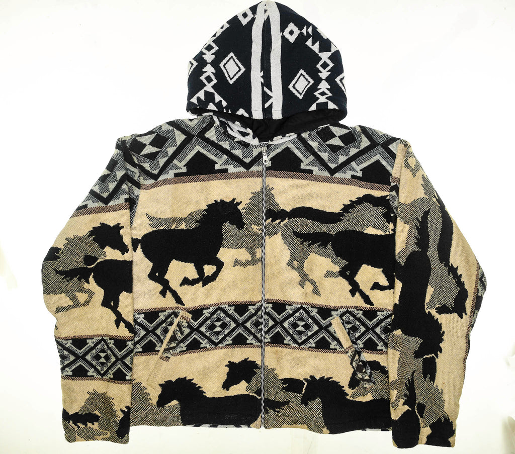 Wild Horse Southwestern Heirloom Tapestry Zip Coat
