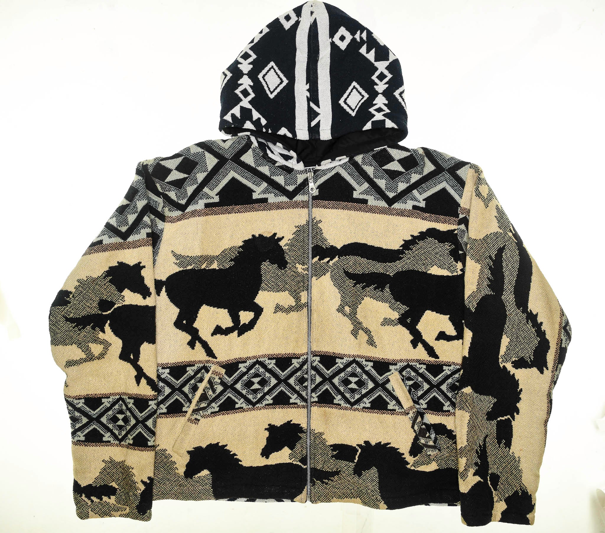Wild Horse Southwestern Heirloom Tapestry Zip Coat