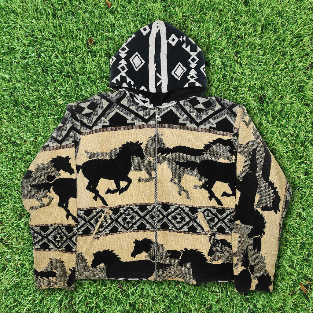 Wild Horse Southwestern Heirloom Tapestry Zip Coat