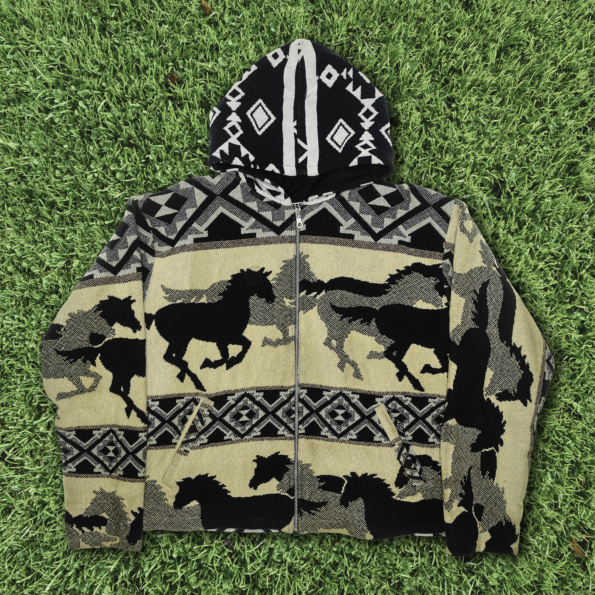 Wild Horse Southwestern Heirloom Tapestry Zip Coat