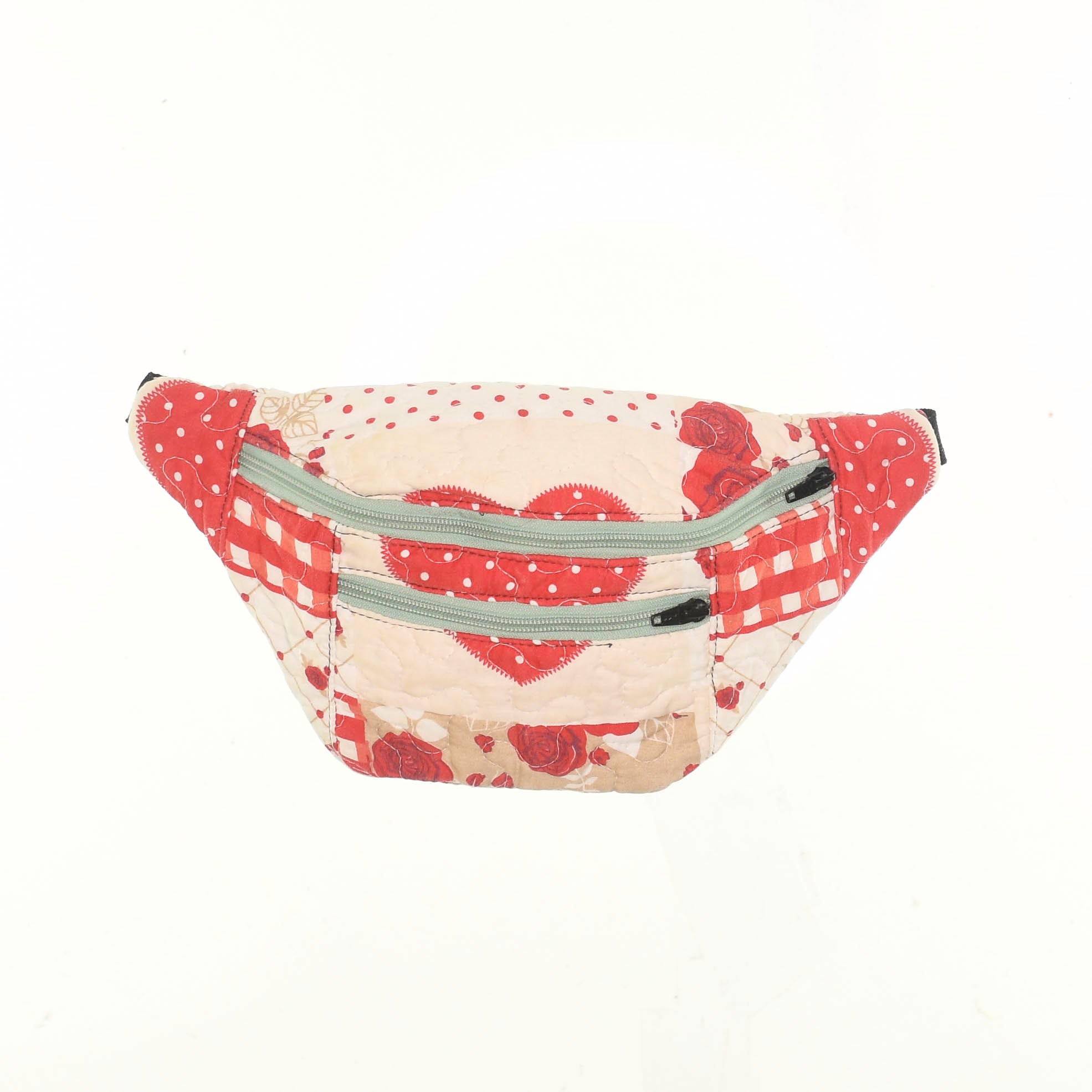Patchwork Quilt Waist Bag | Strawberry Hearts