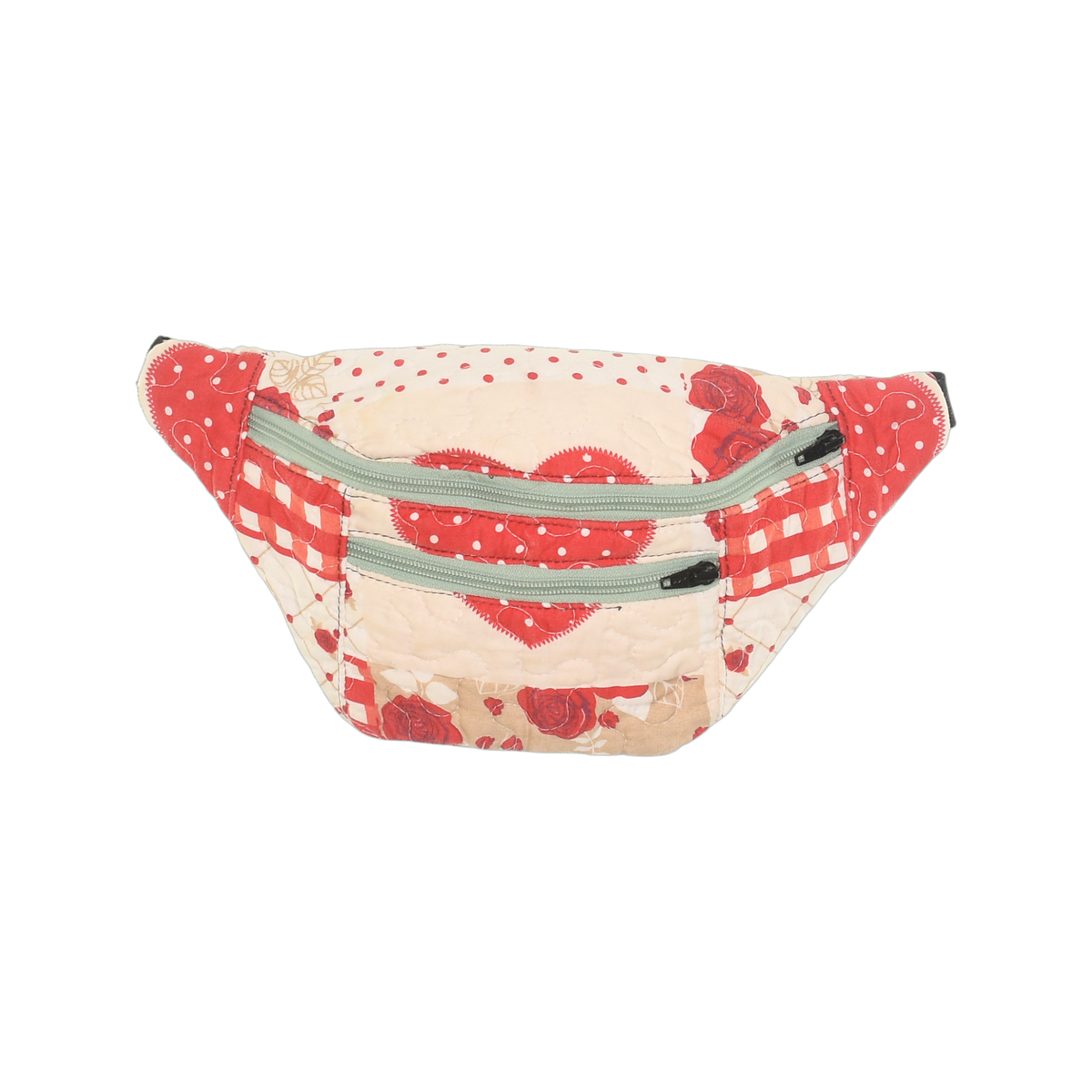 Patchwork Quilt Waist Bag | Strawberry Hearts