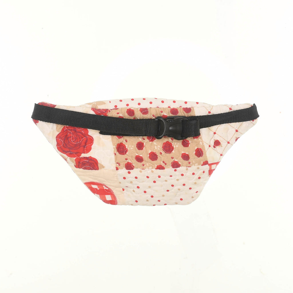 Patchwork Quilt Waist Bag | Strawberry Hearts