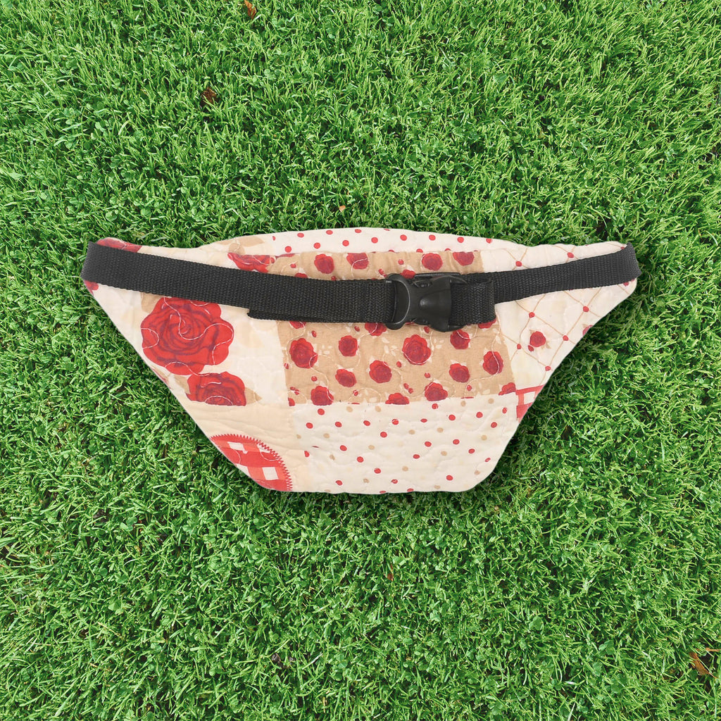 Patchwork Quilt Waist Bag | Strawberry Hearts