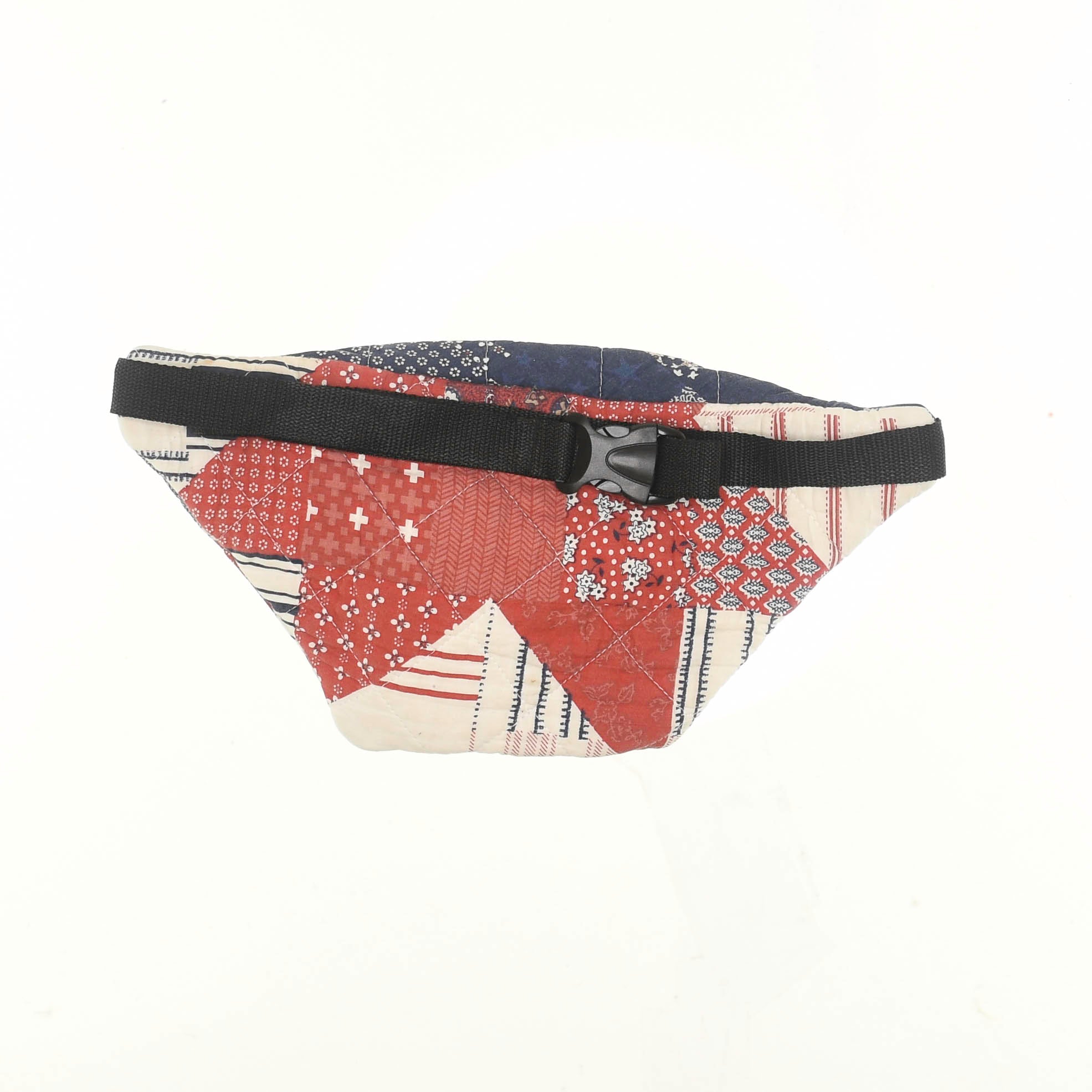 Patchwork Quilt Waist Bag | Red + Navy Patchwork