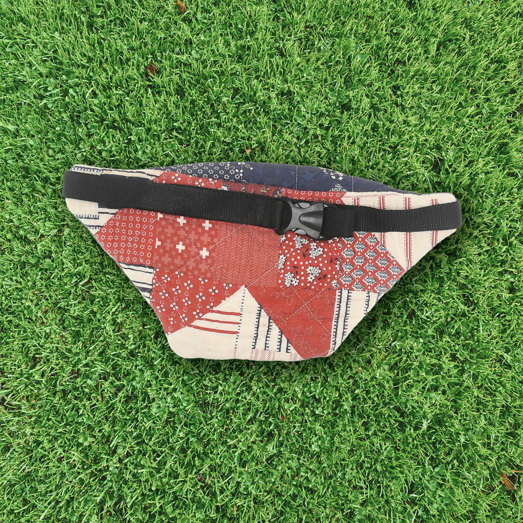 Patchwork Quilt Waist Bag | Red + Navy Patchwork