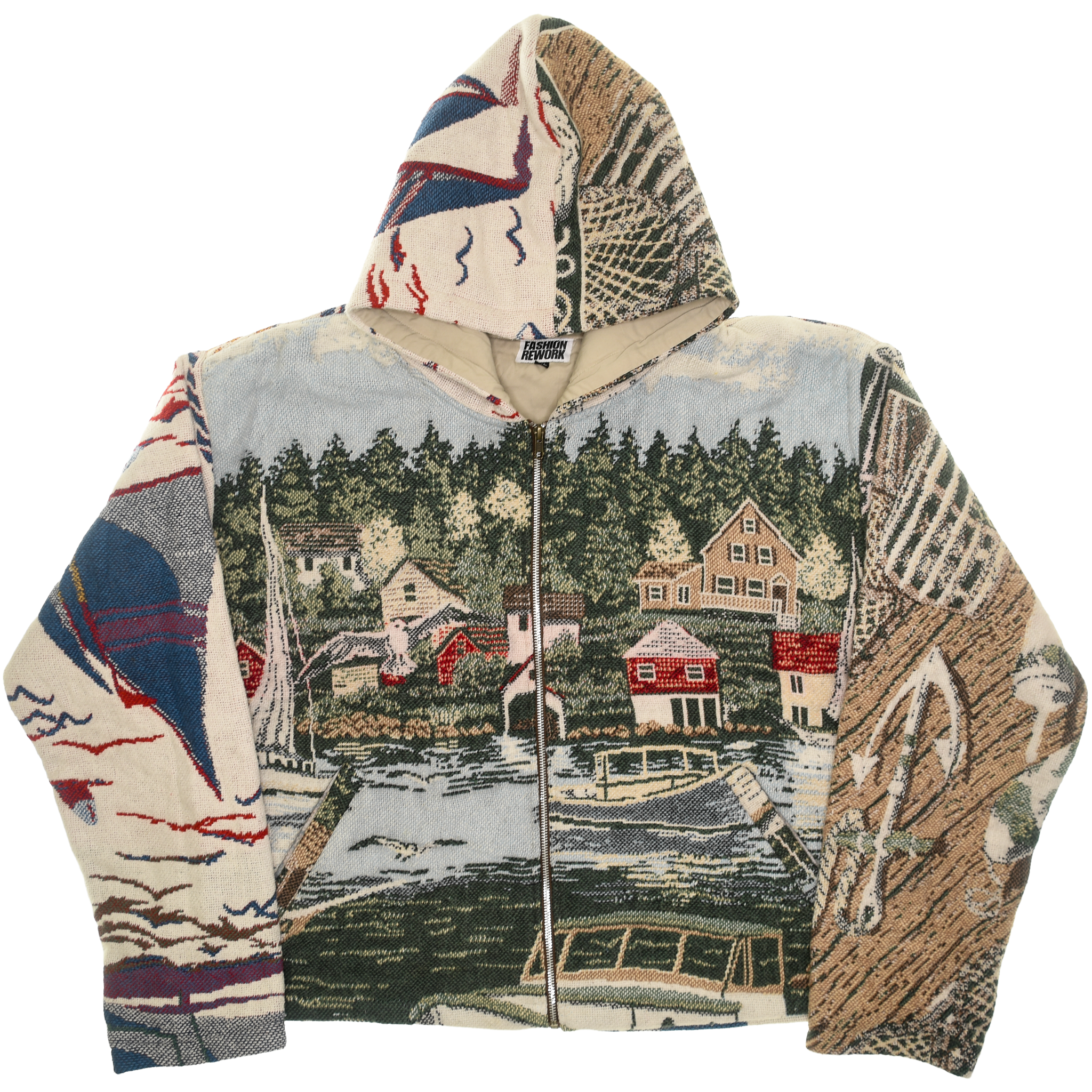 (MEASURE) Boat Town Double Tapestry Zip Through