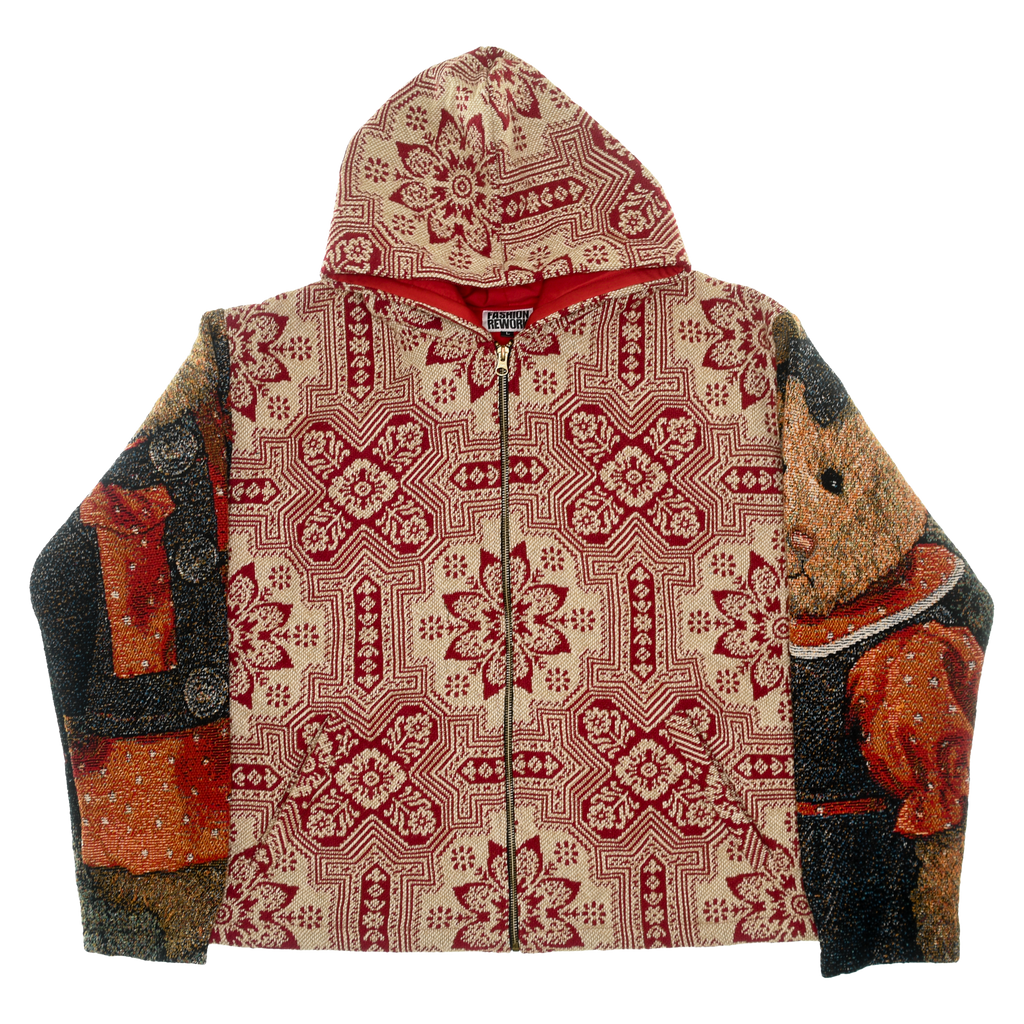 Teddy Bear Double Tapestry Zip Through