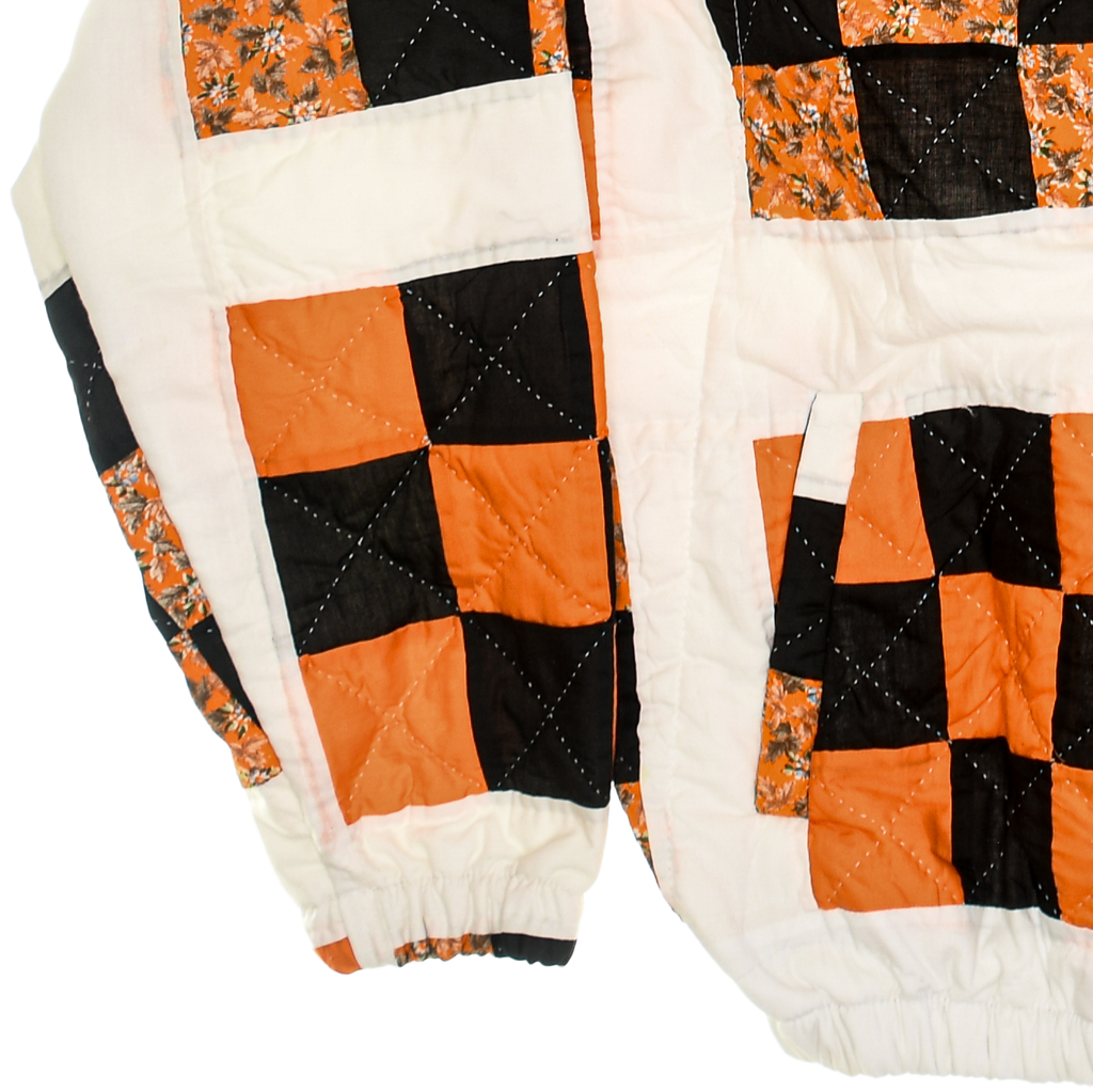 Orange & Black Patchwork Classic Quilt Bomber