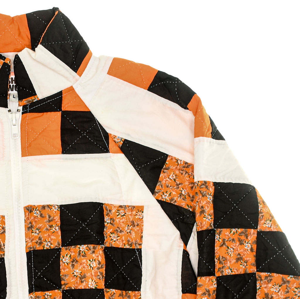 Orange & Black Patchwork Classic Quilt Bomber