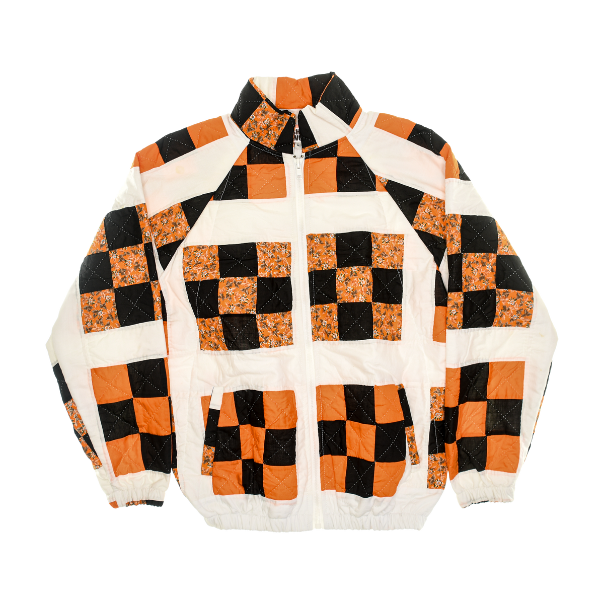 Orange & Black Patchwork Classic Quilt Bomber