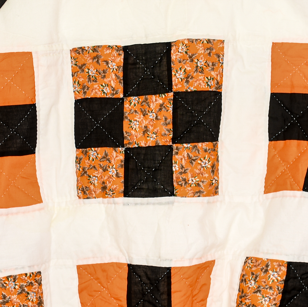 Orange & Black Patchwork Classic Quilt Bomber