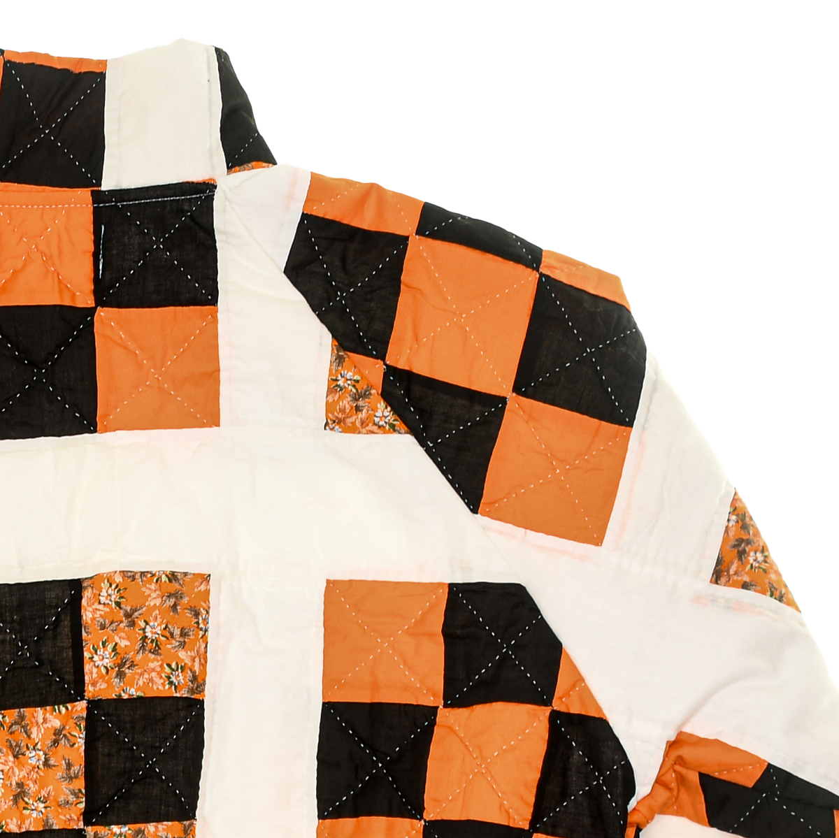 Orange & Black Patchwork Classic Quilt Bomber