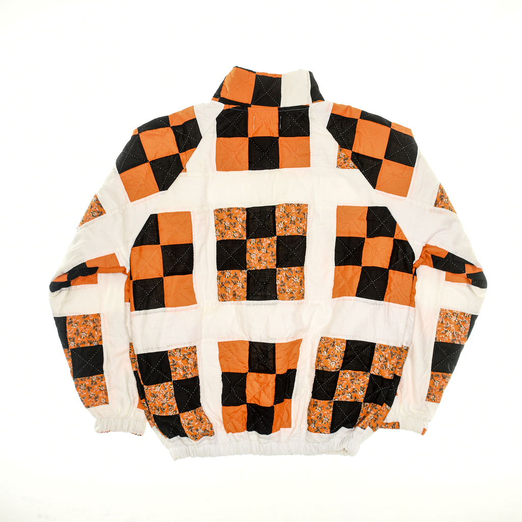 Orange & Black Patchwork Classic Quilt Bomber