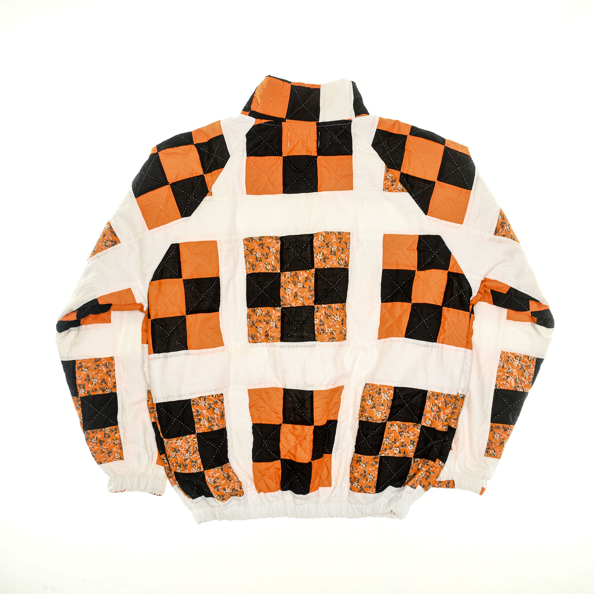 Orange & Black Patchwork Classic Quilt Bomber