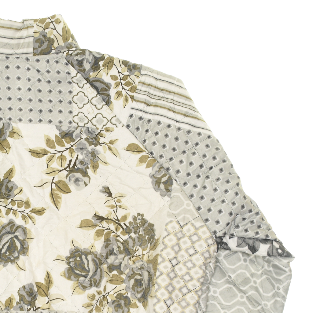 Gray Floral Patchwork Classic Quilt Bomber