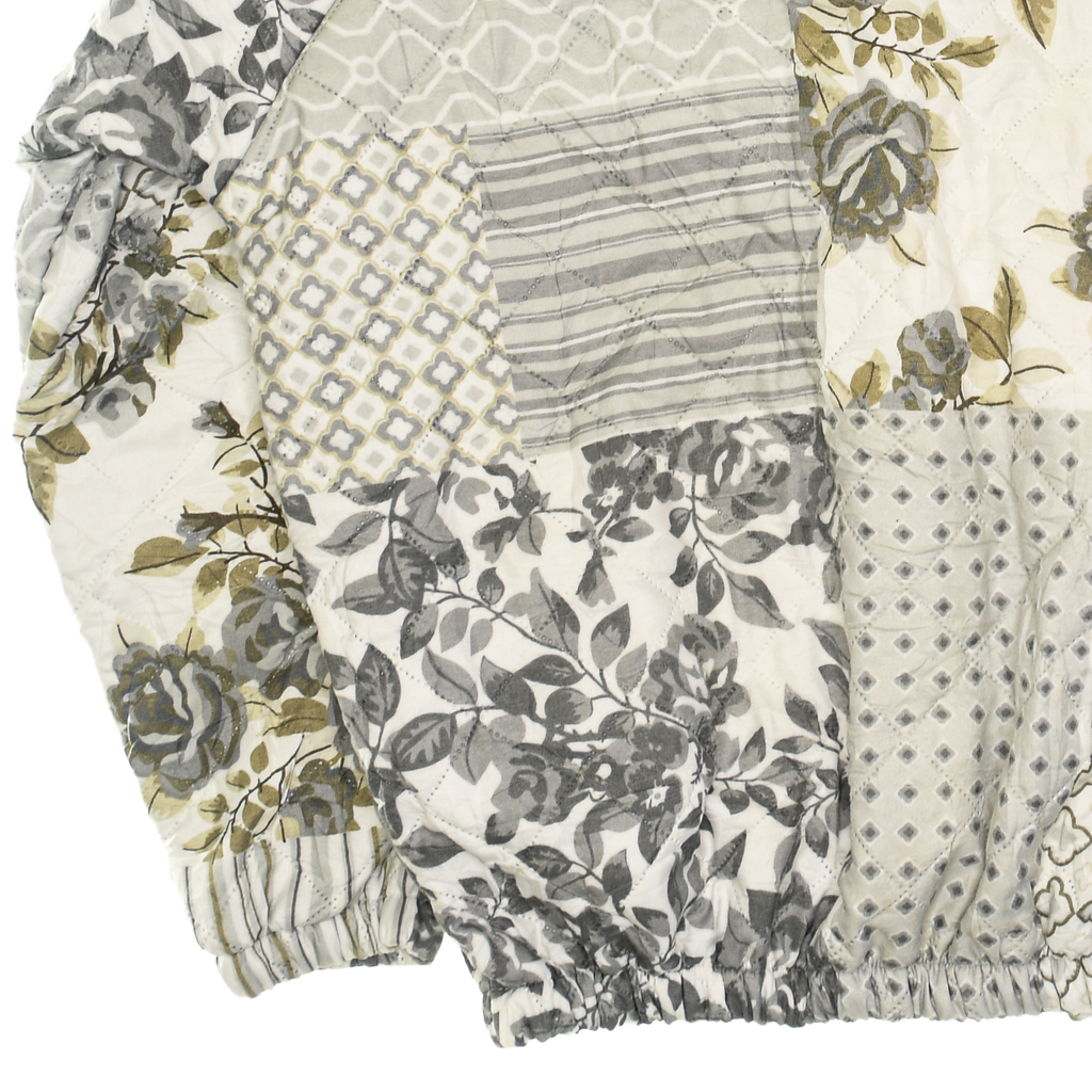 Gray Floral Patchwork Classic Quilt Bomber