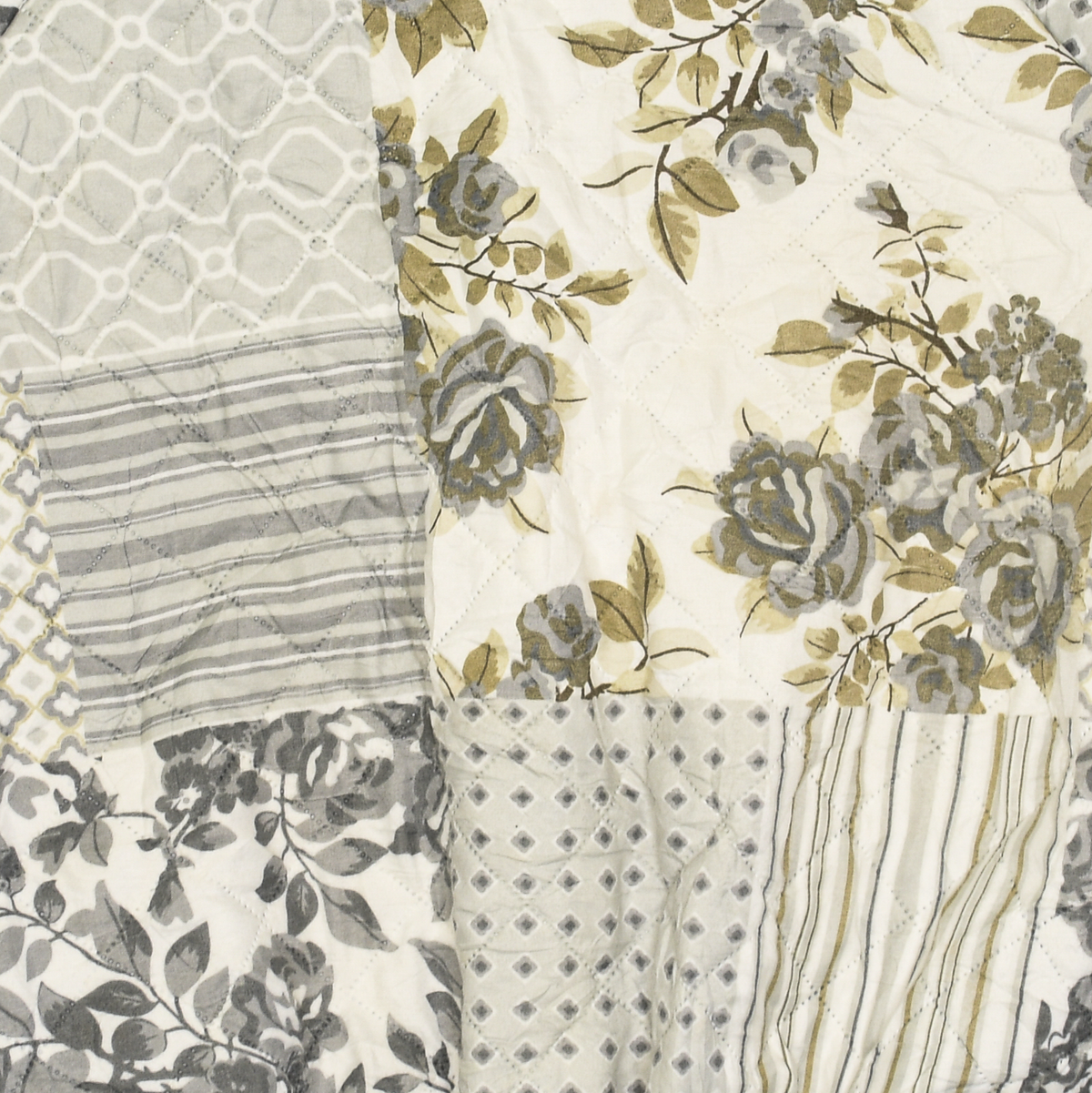 Gray Floral Patchwork Classic Quilt Bomber