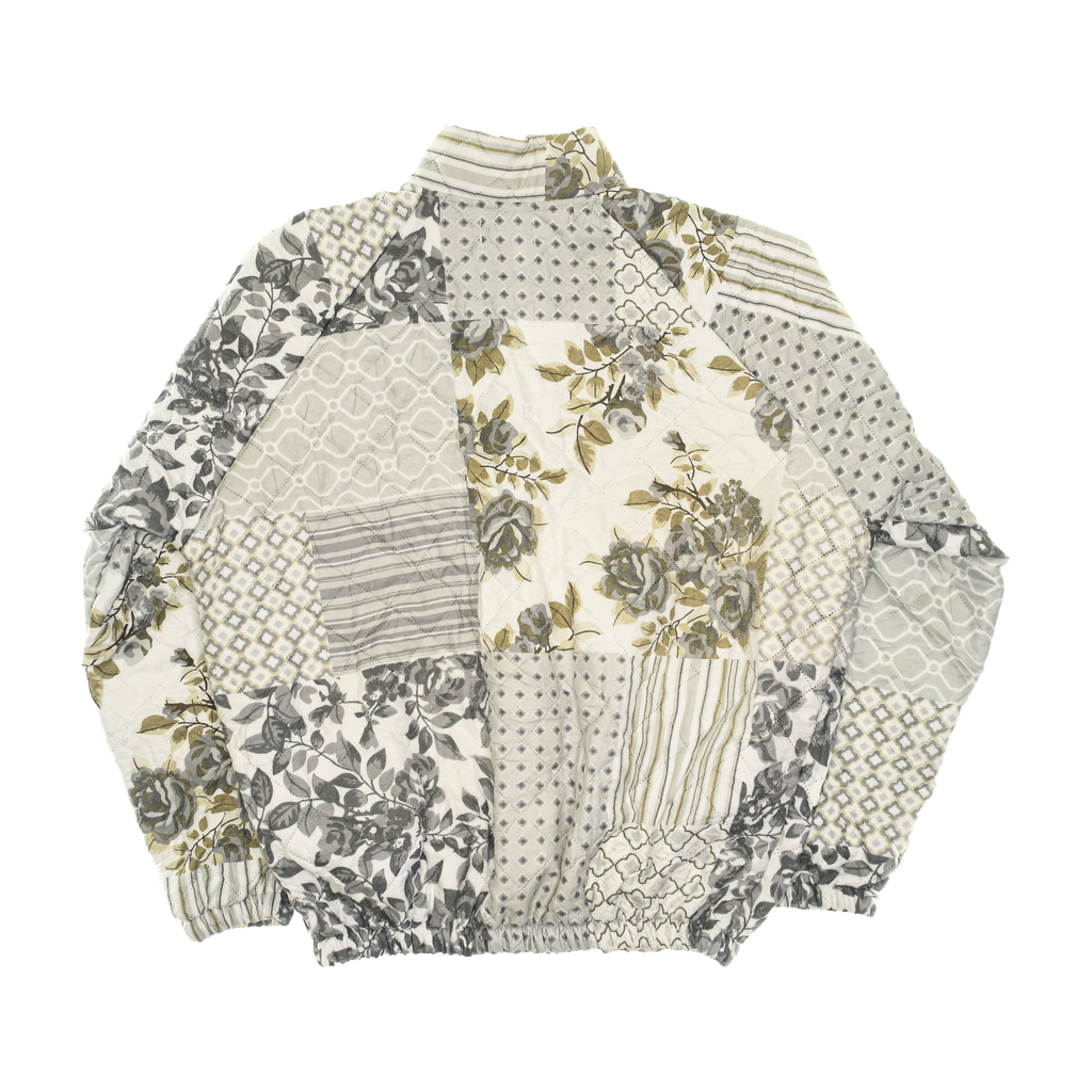 Gray Floral Patchwork Classic Quilt Bomber